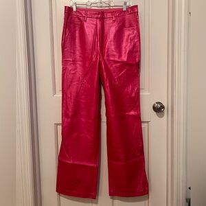 ROTATE Vibrant Hot Pink Pleather Pants